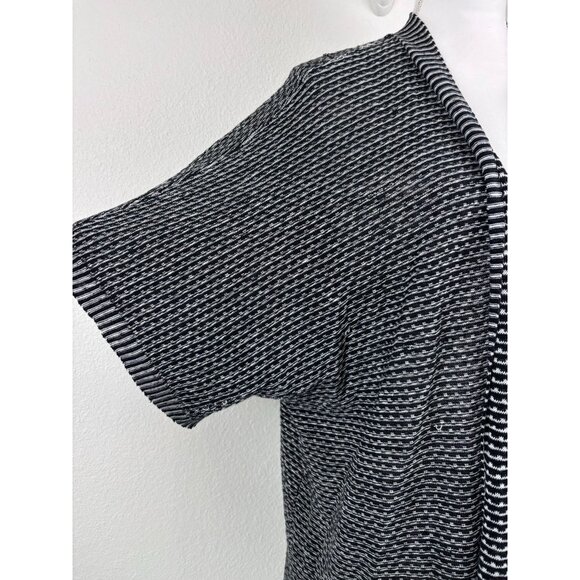 Eileen Fisher women's XL black white open front organic linen cardigan sweater - Picture 3 of 11